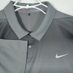 Nike Dri Fit The Woods Collection Golf Polo Shirt Men's XXL Gray Performance